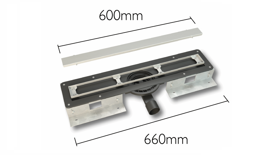 linear wet room drain 600mm grill length