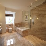 Beautiful marble bathroom and walk in shower