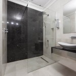 Luxurious black and white ensuite