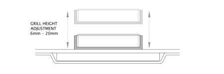 Grill height adjustment 6mm - 20mm