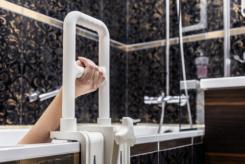 handholding handrail for the disabled and the elder in the bathroom