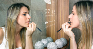 Smart mirror in wetroom