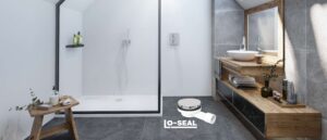 Garla Shower Tray on Tiled Floor Bathroom 6 with trap and lo-seal cropped