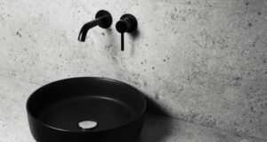 Matte style wash basin and taps