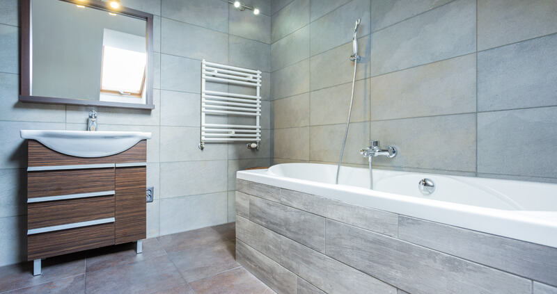 Stone bathroom with tiles