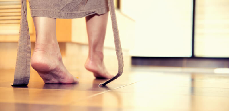 Person walking on wetroom floor