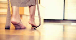 Person walking on wetroom floor