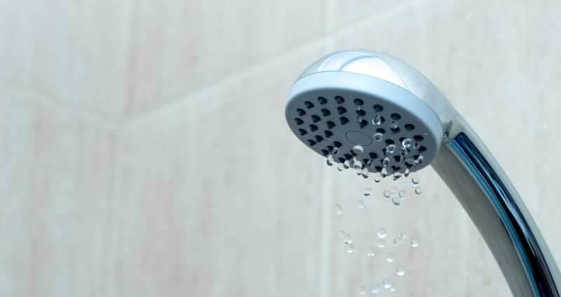 Water trickling from shower head