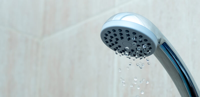 water trickling from shower head