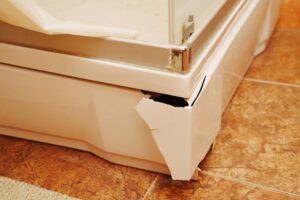 Broken shower tray