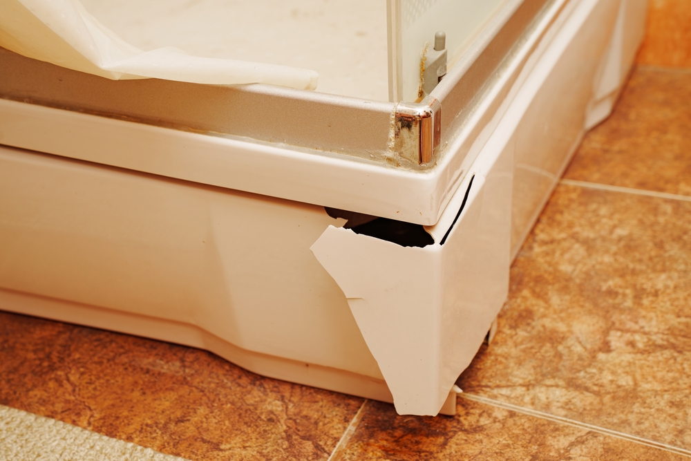 Broken shower tray