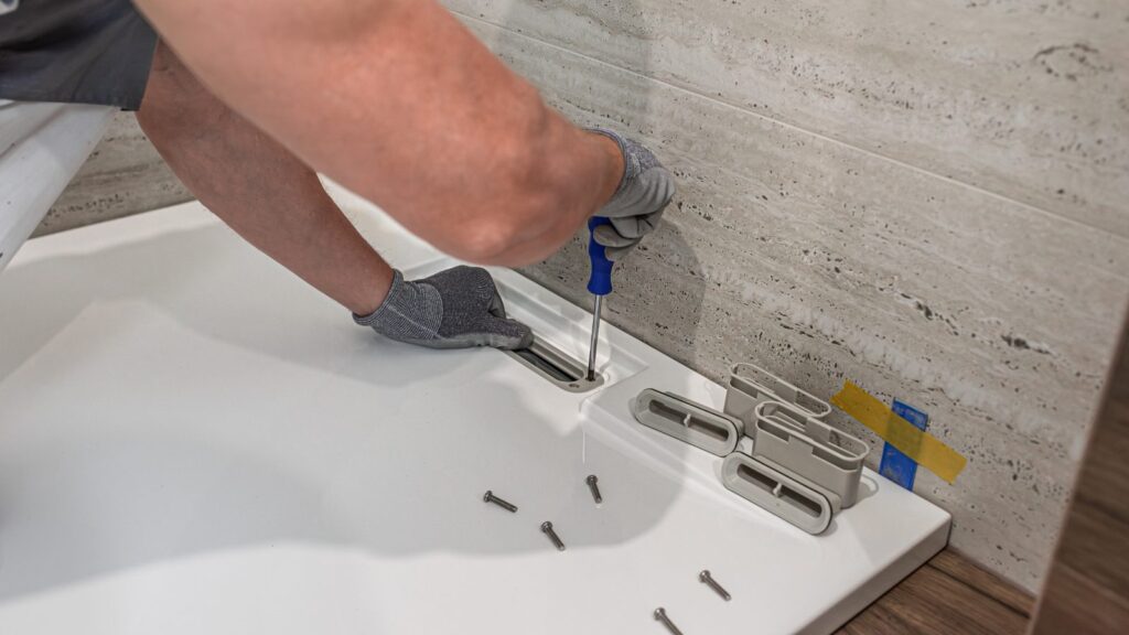 Installation of bathroom equipment